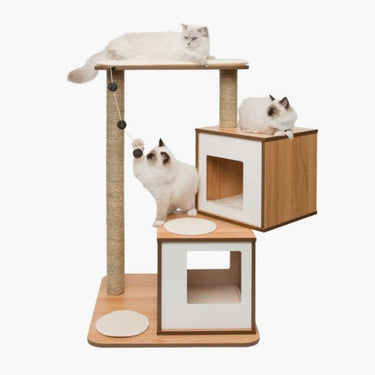 Catit Vesper Cat Furniture V-Double - Walnut